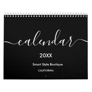 Calendário Mínimo Luxury preto e branco