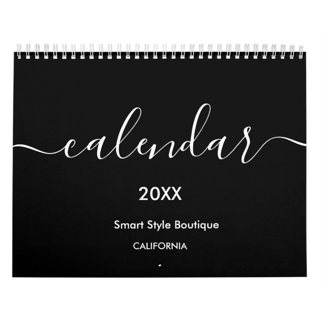Calendário Mínimo Luxury preto e branco (Capa)