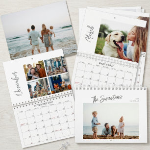 Calendário Modelo de colagem de foto personalizada com foto d