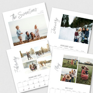 Calendário Modelo de Colagem de Foto Personalizada para Famíl