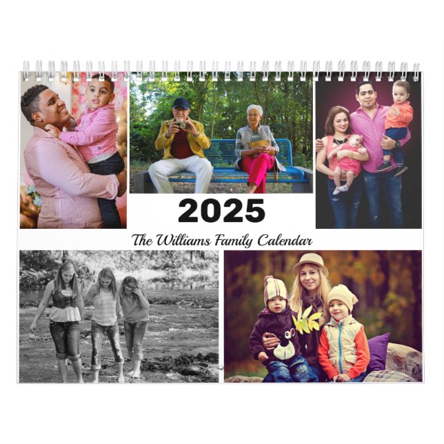 Calendário Modelo de Colagem de Fotos da Família Personalizad (Capa)