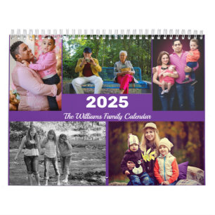 Calendário Modelo de Colagem de Fotos da Família Personalizad
