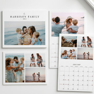Calendário Modelo de colagem de fotos personalizadas simples 