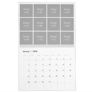 Calendário modelo de coleção de instagram de 12 meses