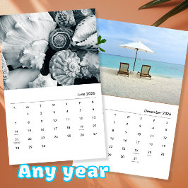 Calendário Modelo de Foto de Família da Parede do Oceano e Co