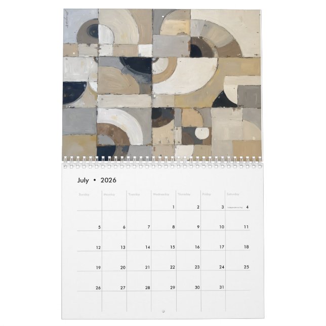 Calendário Modern Abstract Business: Two Page Corporate (Jul 2026)