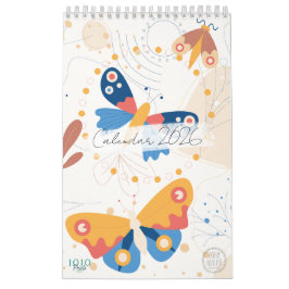 Calendário Modern Abstract Butterflies Photo Calendar 2026