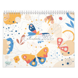 Calendário Modern Abstract Butterflies Photo Calendar 2026