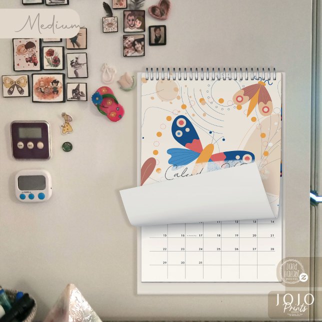 Calendário Modern Abstract Butterflies Photo Calendar 2026 (Modern Abstract Butterflies Photo Calendar 2026-Medium)