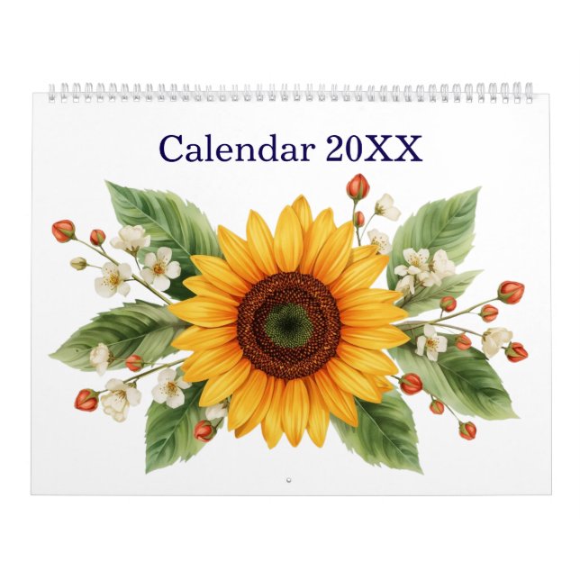 Calendário Modern and Stylish Sunflower Monthly Calendar 2026 (Capa)