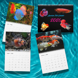 Calendário Modern Aquarium Fish 2026 Photo Personalized 