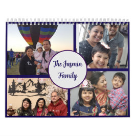 Calendário Modern elegant multi photo family stylish 