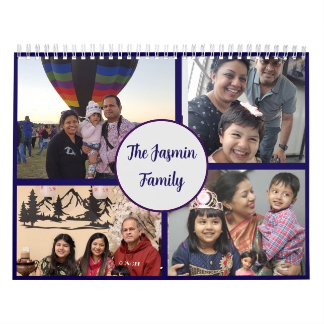 Calendário Modern elegant multi photo family stylish  (Capa)