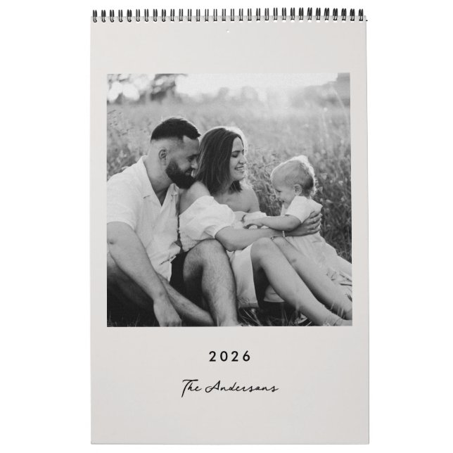 Calendário Modern Minimalist 2026 Photo Calendar (Capa)