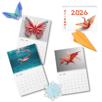 Calendário Modern Origami Art 2026 Custom Photo 