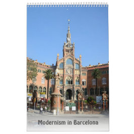 Calendário Modernismo de 12 meses em Barcelona