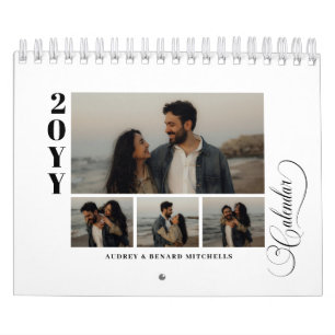 Calendário Moderno Chic 4 Colagem de Fotos 53 fotos