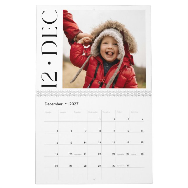Calendário Moderno Chic Crie Sua Própria Foto (Dez 2027)
