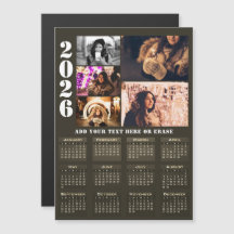 Calendário Moderno de 2026 com 5 Fotos em Colagem