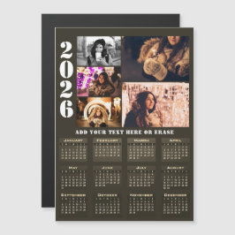 Calendário Moderno de 2026 com 5 Fotos em Colagem