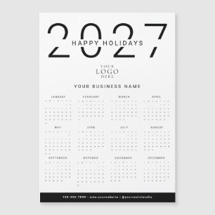 Calendário Moderno de Negócios Logo Férias Ímã 202