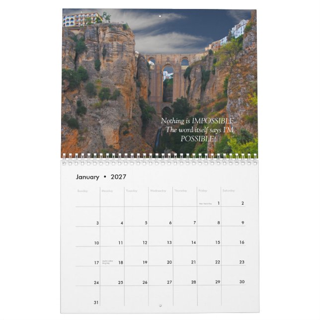 Calendário Momentos de inspiração (Jan 2027)