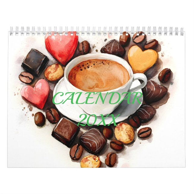 Calendário Momentos de sopro do café artístico em aquarela (Capa)