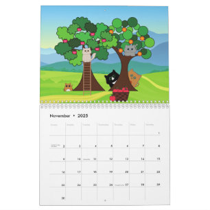 Calendário "Momentos Significativos: Um Ano de Gatos Kawaii"C