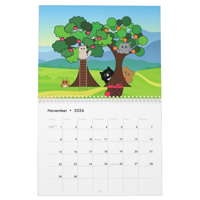 Calendário "Momentos Significativos: Um Ano de Gatos Kawaii"C (Nov 2026)