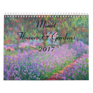 Calendário Monet Huge Flower and Gardens 2017