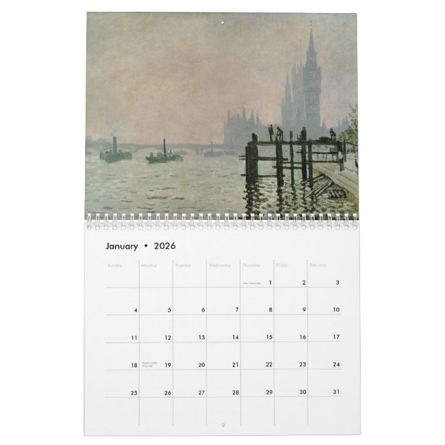 Calendário Monet Para 2013 ~ Calendário Monet Seas (Jan 2026)
