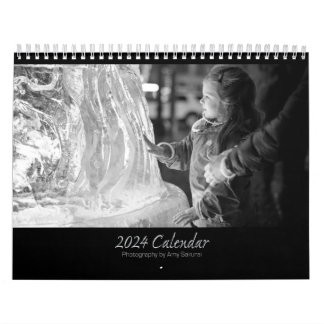 Calendário Monocromático de Amy em 2024