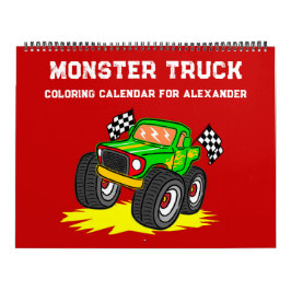 Calendário Monster Truck Coloring Calendar