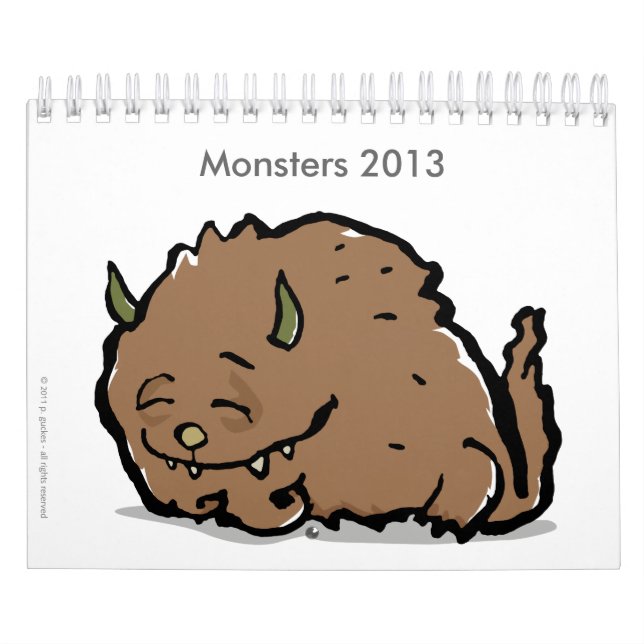 Calendário monstro 2013 (customizáveis) (Capa)