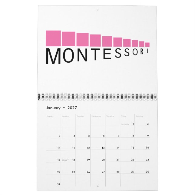 Calendário Montessori e Impressões de Arte (Jan 2027)