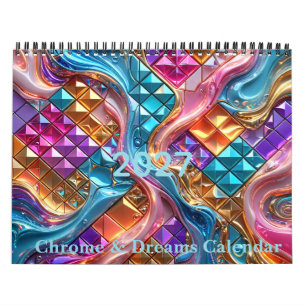 Calendário Mosaico 3D Abstrato de Luxo 2027
