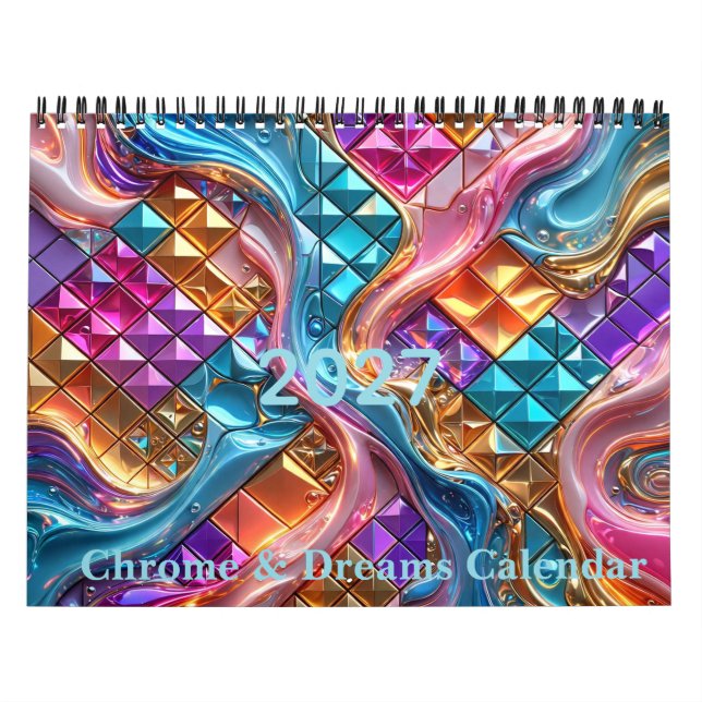Calendário Mosaico 3D Abstrato de Luxo 2027 (Capa)