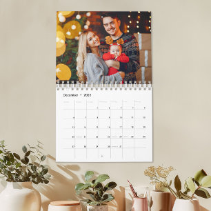 Calendário Mosaico de Fotos Misto Colagem Família 2026