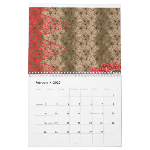 Calendário Motif elaborado caracterizado pelo vermelho vibran