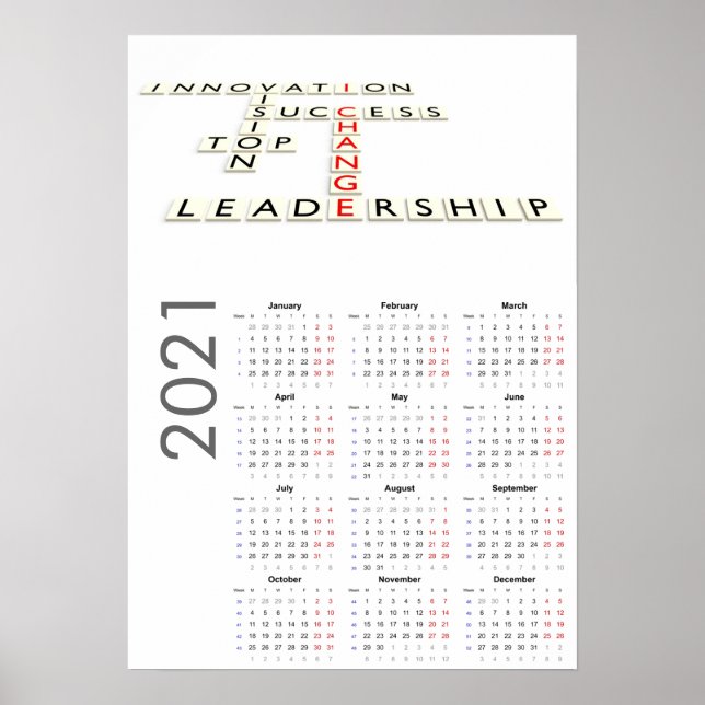 Calendário Motivacional 2021 Poster (Frente)