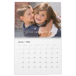 Calendário Motivacional 2026 Com Fotos da Família