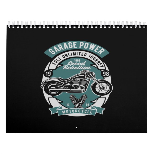 Calendário motocicleta de potência de garagem (Capa)
