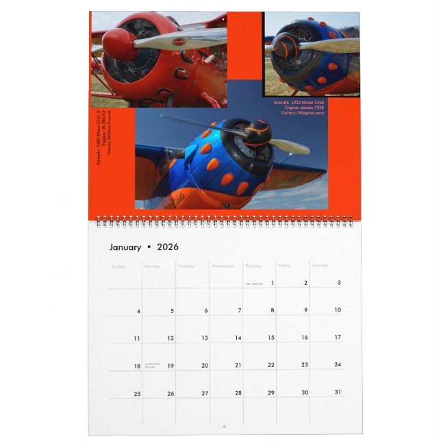 Calendário Motores Antiquedas de Aeronaves Grande 2015 (Jan 2026)