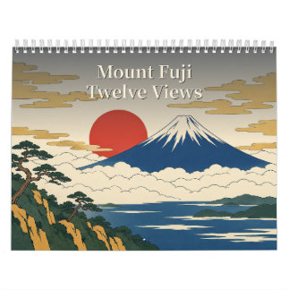Calendário Mount Fuji Twelve Views Ukiyo-e Art