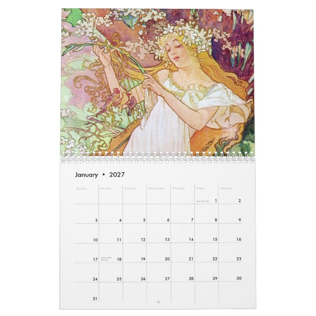 Calendário Mucha 2012 (Jan 2027)