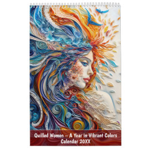 Calendário Mulheres com Filigranas – Um Ano em Cores Vibrante