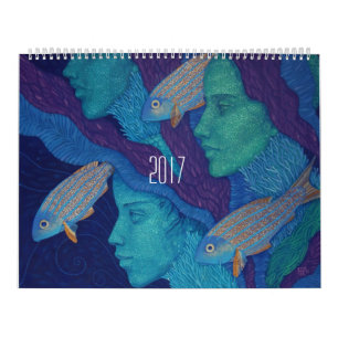 Calendário Mulheres divinas, pintadas fantasiando arte surrea