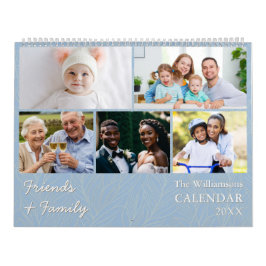 Calendário Multi-Fotográfico Azul Empoeirado Famíl