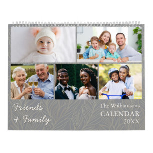Calendário Multifoto Cinza Família e Amigos
