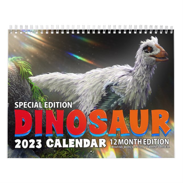 CALENDÁRIO MUNDIAL DO DINOSSAUR 2023: Impressão Ca (Capa)